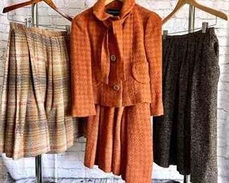 Julius Garfinckel Vintage Tweed Suit with Two Skirts