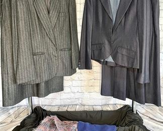 Ladies Pinstripe Suits with Skirts Includes Scarf Beret