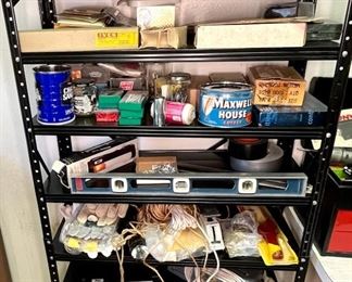 Mixed Tool Lot 1 with Black Shelving Unit