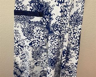 Pierre Cardin White Royal Blue Floral Skirt