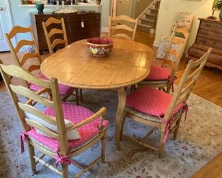 Dining Table w/6 Ladderback Chairs