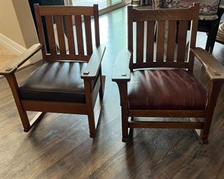 Vintage Stickley Mission Rocking Chairs