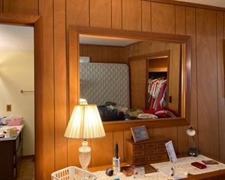 "Century" Full Size Bedroom Set (will sell individually or as set):
6-Drawer Chest
8-Drawer Long Dresser
Matching Large Detached Framed Mirror
Full-Size Box Spring & Mattress Set

Also Lamps, Jewelry Cabinets, etc.