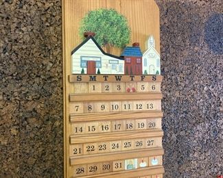 Hand Painted Wood Calendar Board