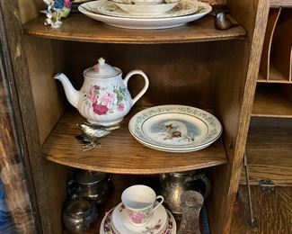 Assorted Antique & Vintage China, Porcelain Birds, Tea Cups & Saucer Sets; Tea Pots, Decorative Plates and much more!