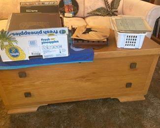 Lane Mid-Century Modern Hope Chest.  Blonde Wood.
