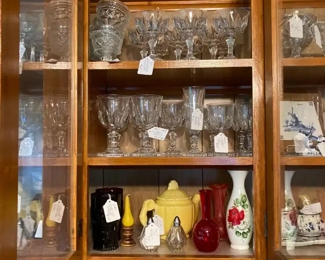 Vintage Elegant Glassware; Teapots; Salt Peppers; Vases and much more!