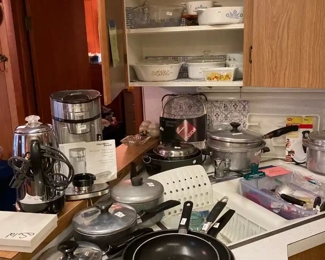 Cookware, Bakeware, Keurig; Electric Coffee Pot; Mixing Bowls, Serving Bowls, Flatware, Utensils, Corning Ware and Much More!