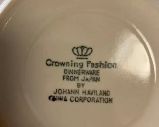 Crowning Fashion Dinnerware from Japan, Made by Johann Haviland (in kitchen cupboards)