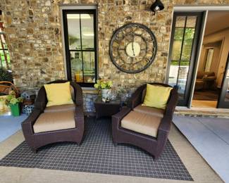 Wicker Chair and Ottoman