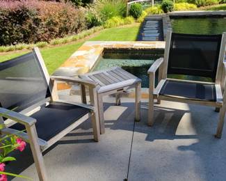 Kingsley Bate St. Tropez Club Chairs & Classic Side Table