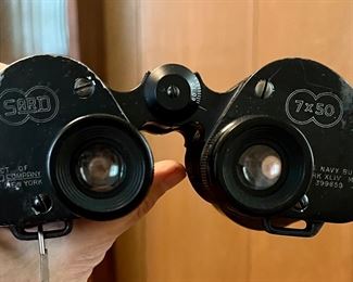 WWII binoculars with original case. 