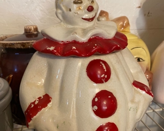 Vintage Pan American Art Clown Pottery Cookie Jar