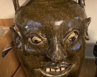 Fabulous David Meaders Double Sided Face Jug!