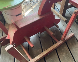 Vintage Wooden Red Rocking Horse