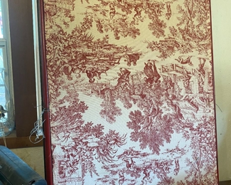 Beautiful Red Toile Room Divider