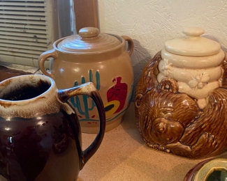 Vintage McCoy Sleeping Bear and Honey Pot Cookie Jar
Vintage Bean Pot with 2 Handles