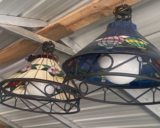 Vintage Stained Glass Chandeliers
