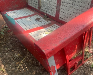 Vintage Basket Weave Metal Glider