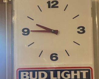 Vintage Bud Light Bar Clock Sign