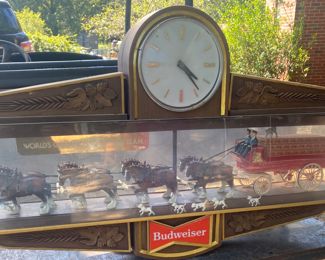 Vintage Budweiser World’s Champion Clydesdale Clock/Sign