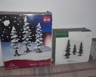 Large Dept.56 Village Collection -Pine Trees With Pine Cones
