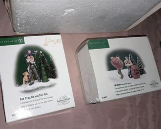Large Dept.56 Village Collection - Bob Cratchitt And Tiny Tim & Ale Mates

