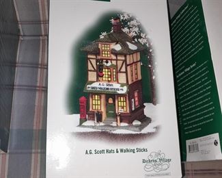 Large Dept.56 Village Collection - A.G. Scott Hats & Walking Sticks
