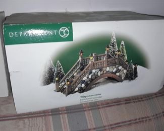 Large Dept.56 Village Collection - Fieldstone Footbridge
