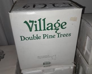 Large Dept.56 Village Collection - Double Pine Trees
