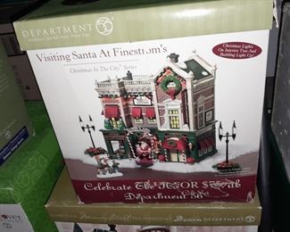 Large Dept.56 Village Collection - Visiting Santa At Finestrom's
