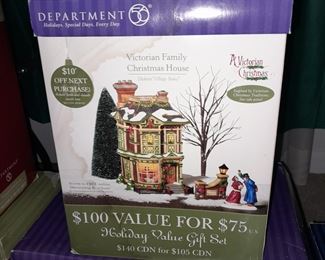 Large Dept.56 Village Collection - Victorian Family Christmas House
