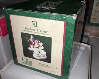 Large Dept.56 Village Collection - Six Geese A Laying
