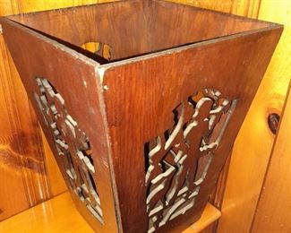 Carved Wastebasket
