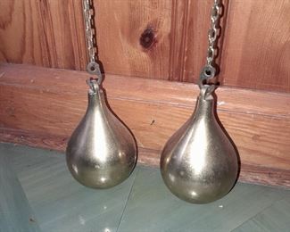 Antique Hanging Clock W/ Blue Delft Tiles & Weights
