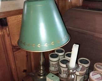 Tin Green Shade Lamp
