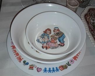 Vintage Raggedy Anne Children's Dinnerware Set
