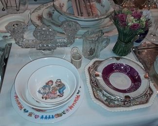 Vintage Raggedy Anne Children's Dinnerware Set
