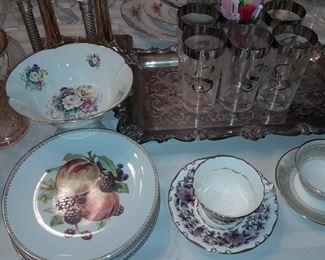 Assorted Dining Room Contents (Glassware, China, Crystal, Dishes, Etc.)
