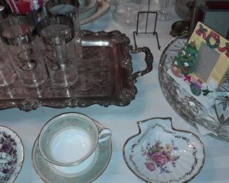Assorted Dining Room Contents (Glassware, China, Crystal, Dishes, Etc.)
