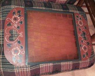 Handpainted Wooden Checkerboard
