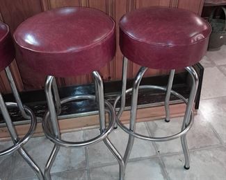 Red Upholstered Bar Stools
