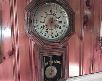 Antique Hanging Regulator Clock
