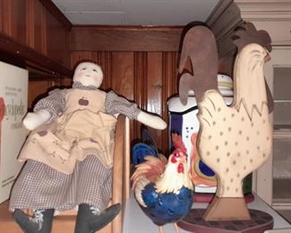 Doll & Rooster Figurines
