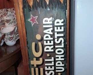 Antique Oak, Etc. Furniture Handpainted Business Sign
