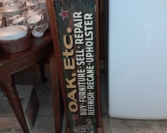 Antique Oak, Etc. Furniture Handpainted Business Sign
