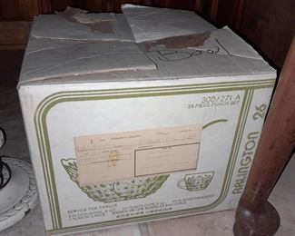 Crystal Punch Bowl Set W/ Box
