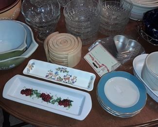 Assorted Kitchen Contents (Glassware, China, Crystal, Dishes, Etc.)
