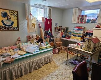 Basement- Games/Kids Books/Toys/Vtg. Baby & Big Girl Room