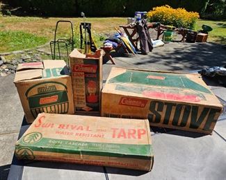 Classic Coleman camping gear.